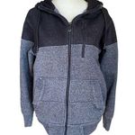 CSG women’s small black and gray long sleeve hooded zip up sweatshirt jacket Photo 0