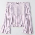 American Eagle AEO Lavender Festival Smocked Off the Shoulder Top Photo 0