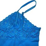 Miss Juli Womens Lace Trim Camisole Cami Blue Seamless Spaghetti Strap Tank Top Size M Photo 4