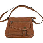 Born concept b.ø.c Cognac Brown Faux Leather Crossbody Bag Messenger Purse Photo 0