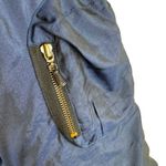 Andy Johns Vintage Shiny Navy Blue Padded Full Zip Winter Jacket Gold Trim M Size M Photo 8