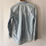 American Eagle  Light Wash Denim Button Down Boyfriend Fit Long Sleeve Top Photo 2