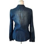Cavalini WOMEN'S S 100% COTTON DENIM WESTERN PEARL SNAP SHIRT, ROLL SLEEVES Photo 1