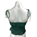 Princess Polly  Green Sleeveless Ruched Cami Camisole Peplum Crop Tank Top Size 4 Photo 1