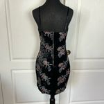 Privy  BLACK VELVET FLORAL EMBROIDERED CAMI DRESS Photo 1
