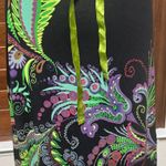 Desigual  Midi Skirt Black Knit Colorful Art to Wear lime green satin belt sz M Photo 0