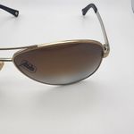 Coach  Stefanie Gold & Brown Aviator Polarized Sunglasses Photo 7