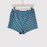 Free People FP Movement Womens Shorts Blue Paddle On Geometric Hi Rise Stretch Casual Small Photo 1