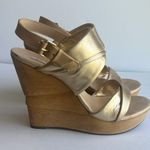 Diane Von Furstenberg  Women's Ophelia Wedge Sandal,Gold Metallic/Nude 10.5M = Photo 3