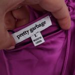 Pretty Garbage Purple Satin Side Slit Cowl Neck Cami Top Size L Size L Photo 3
