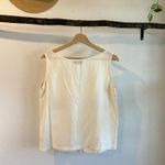 Hanna Dorothy Cream Utility Made in Canada Handmade Tencel Tank Top Size 6 White Photo 2