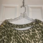 Jessica London  Green/Cream Print Boatneck 3/4 Sleeve Blouse 30/32 Photo 2