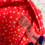 SheIn Pink Polka Dot Tie Shoulder High Waisted Swimsuit Photo 2