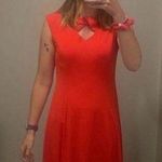London Style Collection coral sleeveless Cutout Neck Knee-Length dress 4 Photo 0