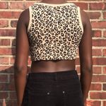 Reworked Leopard print cropped tank top Black Size M Photo 2