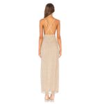 superdown REVOLVE X  Hailee High Slit Gold Slit Champagne Maxi Dress Size L NWT Photo 11