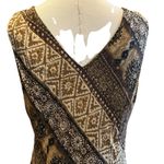 Rabbit Rabbit Rabbit Dress Midi Browns Aztec Sleeveless Sheer Lined Boho SZ 16 Brown Photo 8