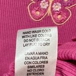 Cut and cropped Baby Tee Womens S Pink Ribbed Embroidered Butterfly Barbie Y2K Photo 12