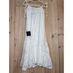 Lulus NWT  Sweet Sentiments White Jacquard Tiered Midi Dress Summery Beachy Sz M Photo 4