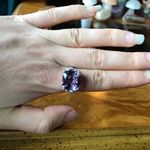 Rose De France Amethyst Sterling Silver Cocktail Ring Size 10 Purple Photo 8