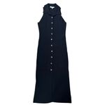 Favorite Daughter Women’s Lena Black Ribbed Knit Collar Sleeveless Midi Dress L Size L Photo 2