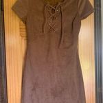 EXPRESS faux suede short sleeved dress Size 0 Photo 0