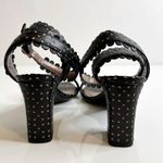 Tabitha Simmons Leticia Perforated Sandals Scalloped Leather Black Women's 38 7 Photo 8