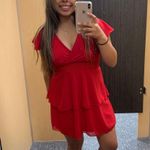 Red Short Sleeve Dress Photo 0