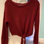 Boutique Red Front Tie Sweater Photo 0