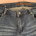 Krembo Distressed Ripped Embellished Bling Rhinestone Blue Skinny Jeans, size 13 Photo 8