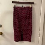 ZARA  Trafaluc High Waist Maroon Tribal Geometric Midi Pencil Skirt S Rockabiily Photo 1