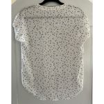 Carolina belle  Montreal White Black Polka Dot Cow Print V-Neck Blouse Top Sz XS Photo 1