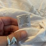 Jane and Delancey  white cotton t-shirt with silver beaded chain giraffe size S Photo 8