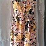 Floral Print Midi Dress with Spaghetti Straps Orange Size 8 Photo 0