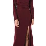 Dress the Population Carmen Dress Trumpet Maxi Gown XXS Burgundy long sleeve Photo 2