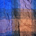 BDG  Blue and Brown Plaid Women's Button Down Shirt Photo 6