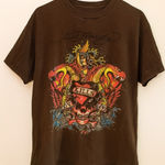 Ed Hardy Vintage Y2K  Irregular cotton short sleeve T-shirt sz M women’s 90’s edg Photo 0