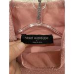 Naked Wardrobe Bodysuit Womens Small Pink Mock Neck Long Sleeve Shimmer Stretch Photo 1