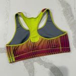 Nike  Dri-Fit Racerback Athletic Sports Bra Womens Large Pink/Yellow Performance Photo 2