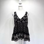 American Eagle  Outfitters AEO Black Beige Eyelet Babydoll Tank Top Y2K Vibe Boho Photo 4