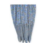 Lulus Sunny Bliss Light Blue Floral Print Tiered Maxi Dress Women's Medium NWT Photo 6