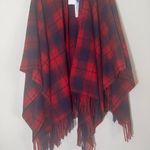 Treasure & Bond  fringe plaid blanket wrap Shawl poncho one size NWT Photo 4