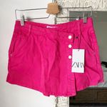 ZARA Asymmetrical Button Front Denim Skort Photo 1