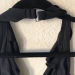 White House | Black Market NWT WHBM Ruffled Neckline Halter One Piece Swimsuit in Black Photo 6