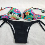 Recco Size M brazilian floral print bikini set. New With Tags Pink Size M Photo 3