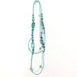 Ocean blue glass beaded double wrap necklace Photo 78
