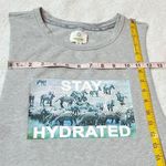 Aerie NEW Offline Cropped Muscle Tank Top Graphic Print Gray Crew Neck Small Photo 2