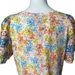 Loft Hydrangea Eyelet Flutter Sleeve Tee, Sz Petite M Photo 10