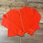 BP NEW Women's Orange Fiesta Cropped Knit Long Sleeve Henley Sz XS Oversize Fall Photo 3