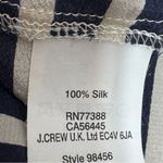J. Crew Striped Silk Button Up Long Sleeve Shirt Blouse Blue White Small Photo 10